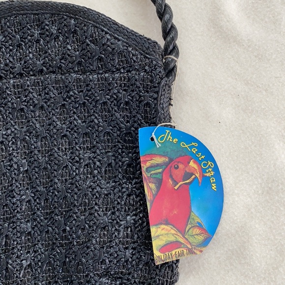 Bob & Alice Black Straw Purse Vintage 80’s NWT - Picture 3 of 8